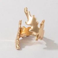 coconal fashion flame adjustable ring geometrical irregular gold plated metal ring women hip hop rings jewelry