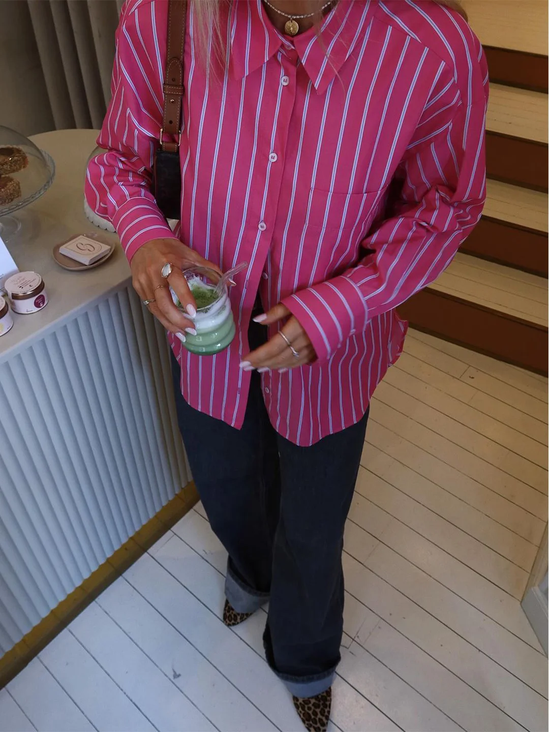 Рубашки для женщин рубашка в полоску оверсайз женские топы коллекция 2024 года