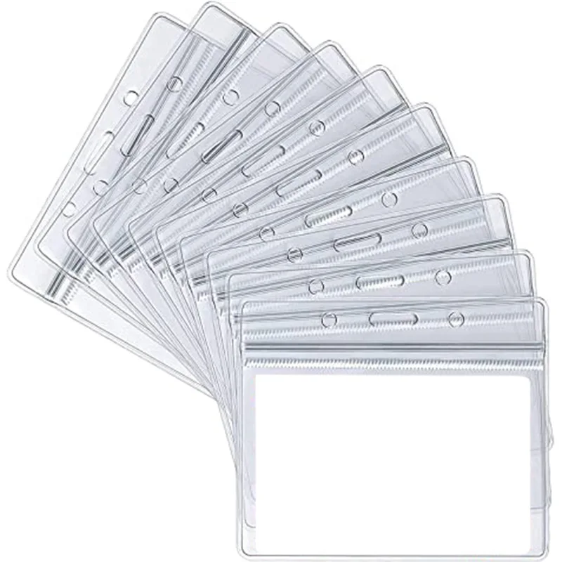

Card Horizontal Card Work 10pcs/lot Protective Vertical Cover Pass Vinyl Bag Case Holder Transparent Tag Badge Sleeve