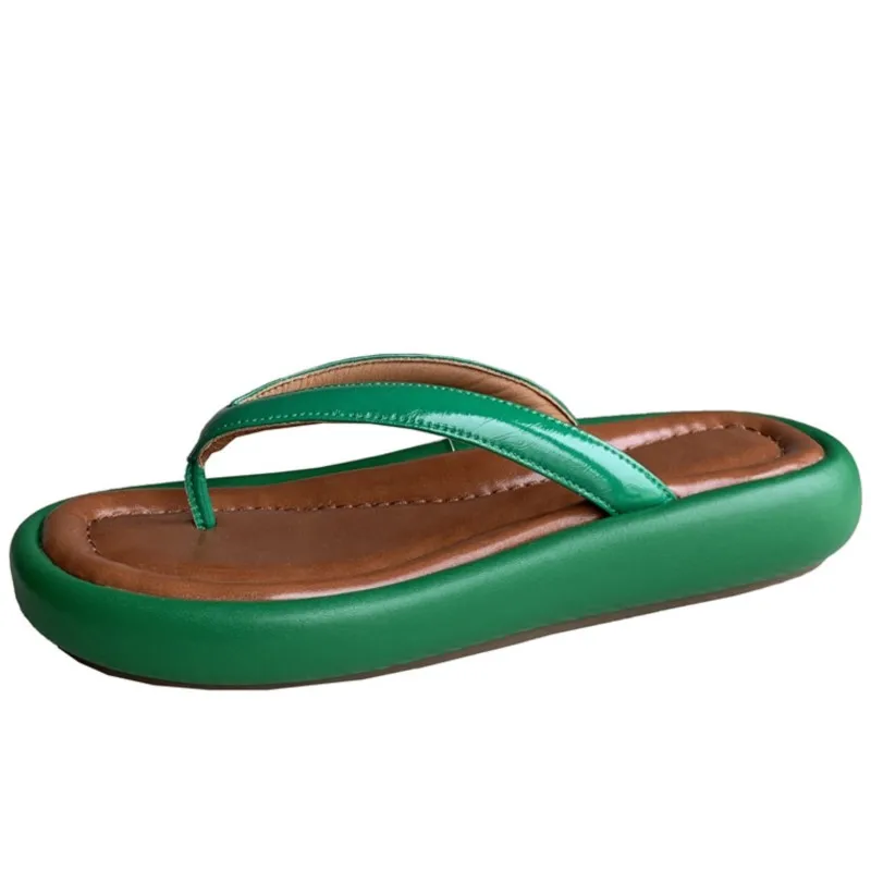 

Women Sandals Casual Flip Flops Genuine Leather Flats Platforms Slippers Spring Summer Fashion New Arrival Shoes Woman