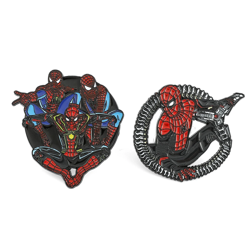 

Superhero Spider Man Badge Brooches Avengers Marvel Pin Backpack Decoration Spiderman Accessories for Boys Gift Jewellery