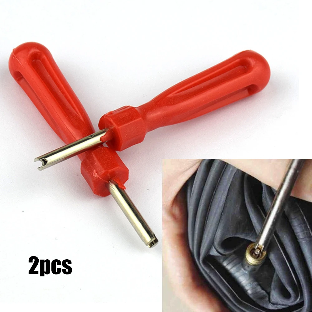 

2pcs Single Head Valve Core Remover 69mm Handle Length Lightweight New Plastic&Metal Remove Remover Repair Tool