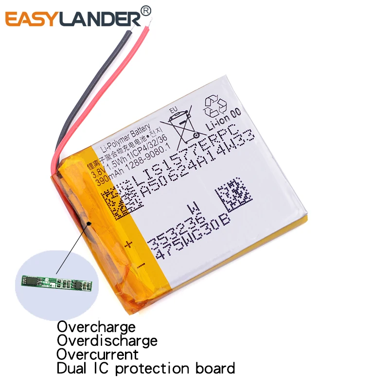 Easylander сменный LIS1577ERPC 3,7 в 390 мАч литий-полимерный аккумулятор для Sony MP3 MP4 гарнитура электронная книга 1/CP4/32/36 LIS1577 353236