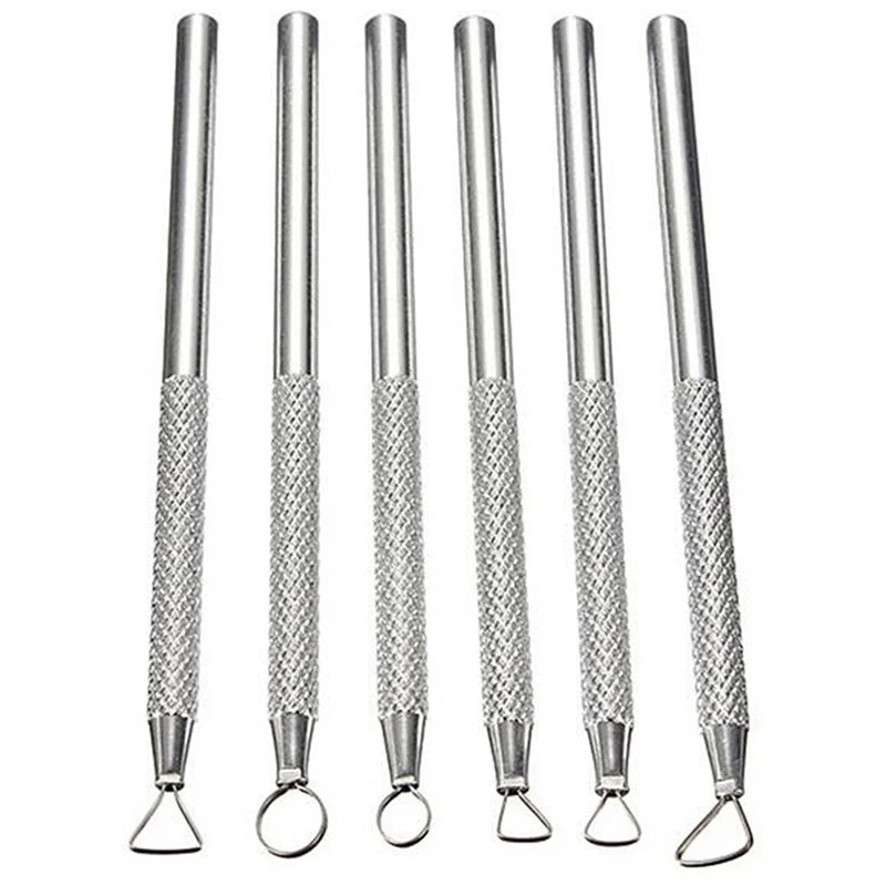 

6 Pcs Aluminum Alloy Polymer Clay Tools Pottery Ceramic Detail Sculpting Tools Carving Ribbon Wire End Loop Clay Tools Set