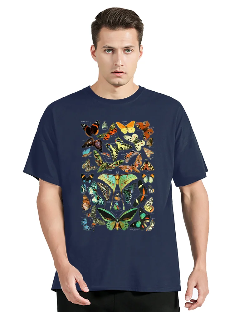 Майка из манги для мужчин и женщин Camisa de algodón con diseño mariposas botánicas ropa Vintage