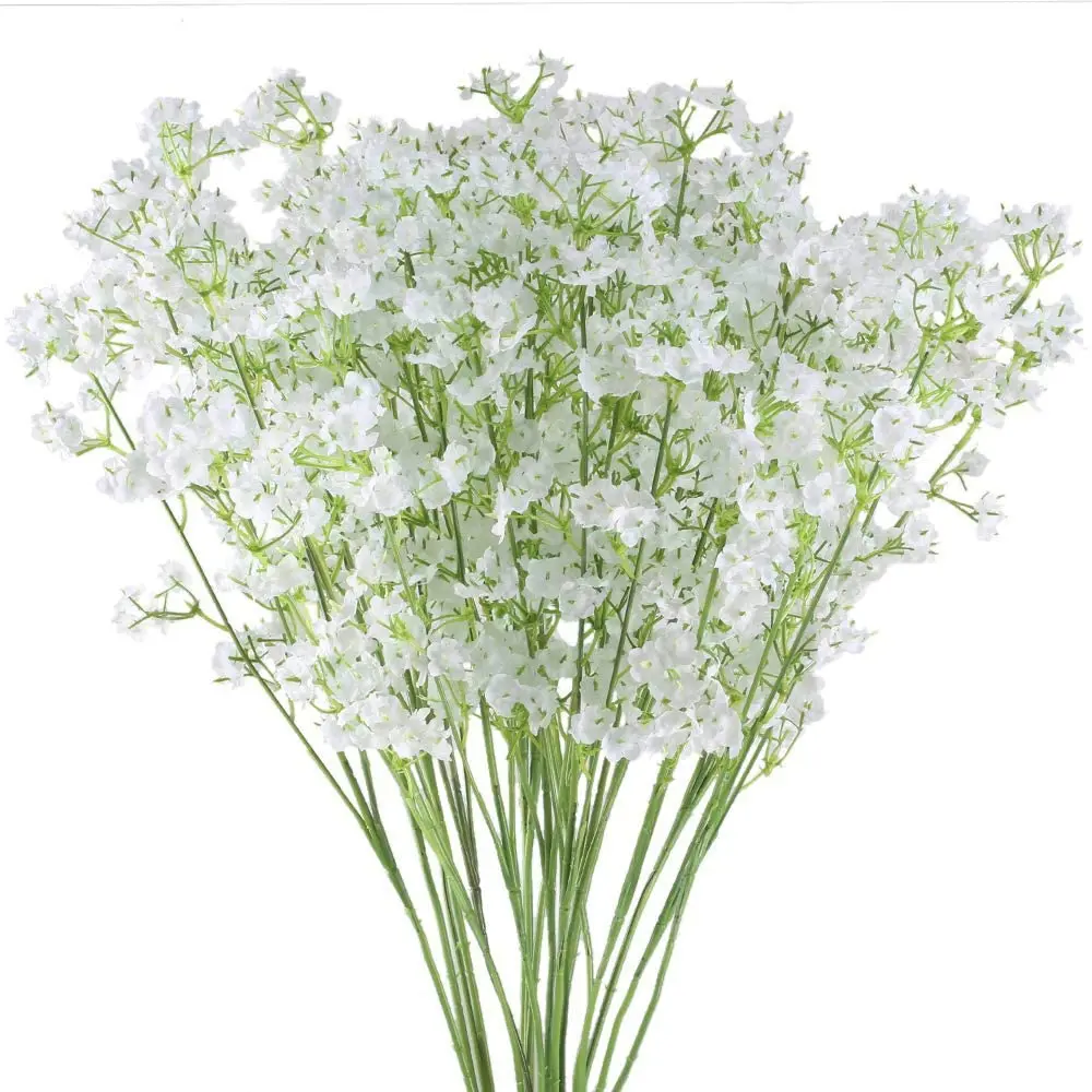 

90 Heads 52cm White Babies Breath Artificial Gypsophila Flowers Bouquets for Wedding Birthday Decoration Home Garden Fake Flower