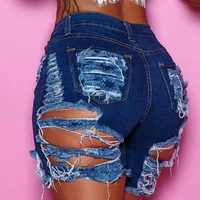 new summer womens street fashion shorts clothes trend tattered cow five point retro shorts fashion sexy high waist jeans shorts