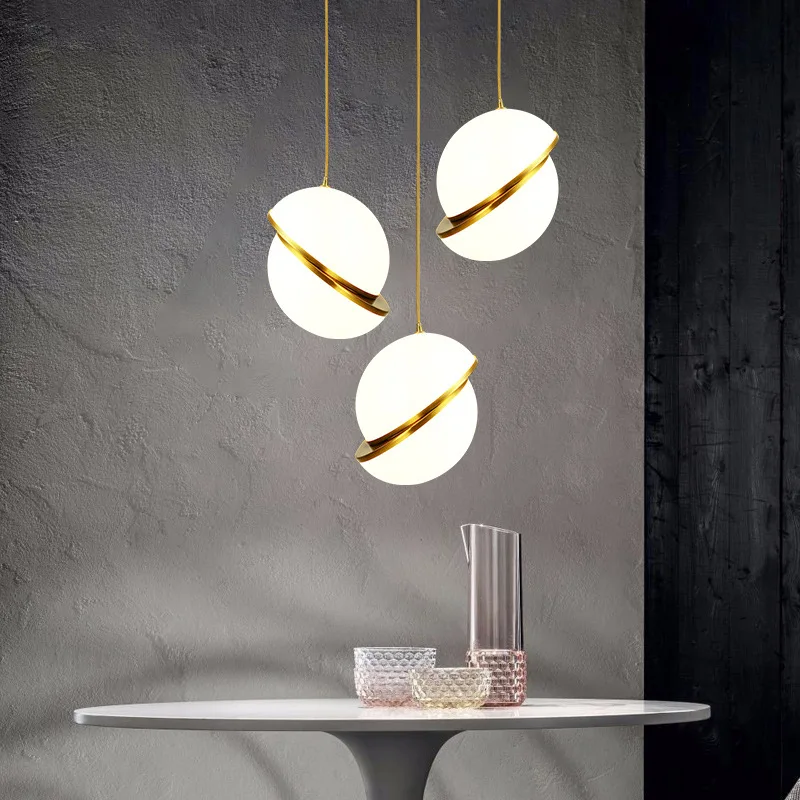 Modern LED Chandelier Pendant Lamp Hemisphere Ball Pendant Light for Bedroom Home Decor Restaurant Dining Table Hanging Lamp E27