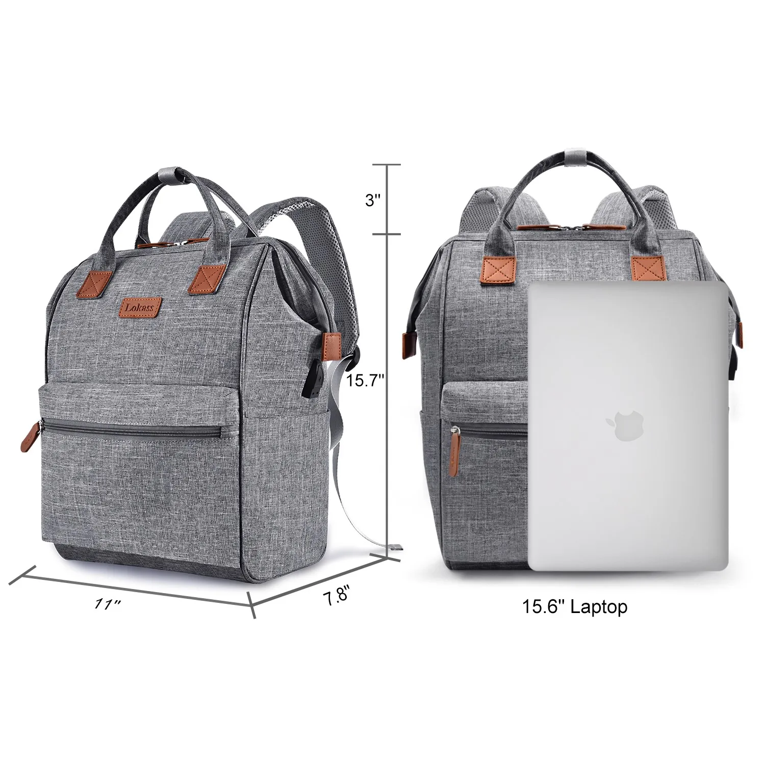 Laptop Backpack Bags Work Backpack Flight Approved 15.7 in Laptop Purse Waterproof Travel Back Pack with USB Charging Port for M