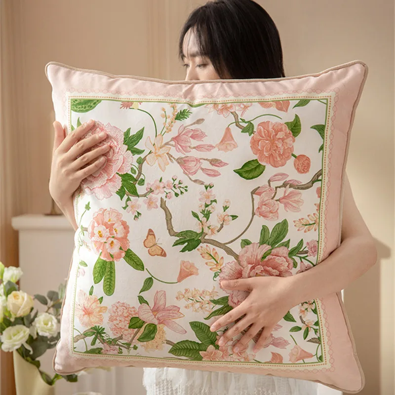 65x65 см тяжелая бархатная наволочка с поясничным принтом и цветочным для дома