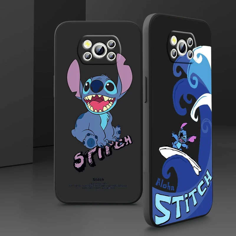 

Liquid Rope Cover Disney Lilo & Stitch Cute Hot Phone Case For Xiaomi Mi Poco M5s M5 X4 X3 M4 M3 F4 F3 GT Pro NFC 5G Soft Funda
