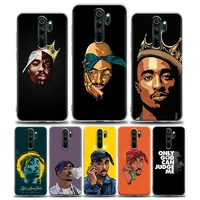 clear phone case for redmi 10c note 7 8 8t 9 9s 10 10s 11 11s 11t pro 5g 4g plus silicone case cover enoda rapper 2pac tupac