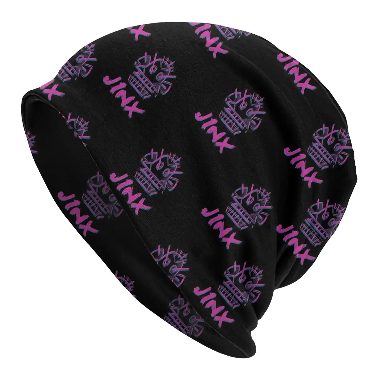 

Arcane LOL Jinx Logo Men Women Beanies Cycling Ski Cap Double Layer Fabric Bonnet Hat