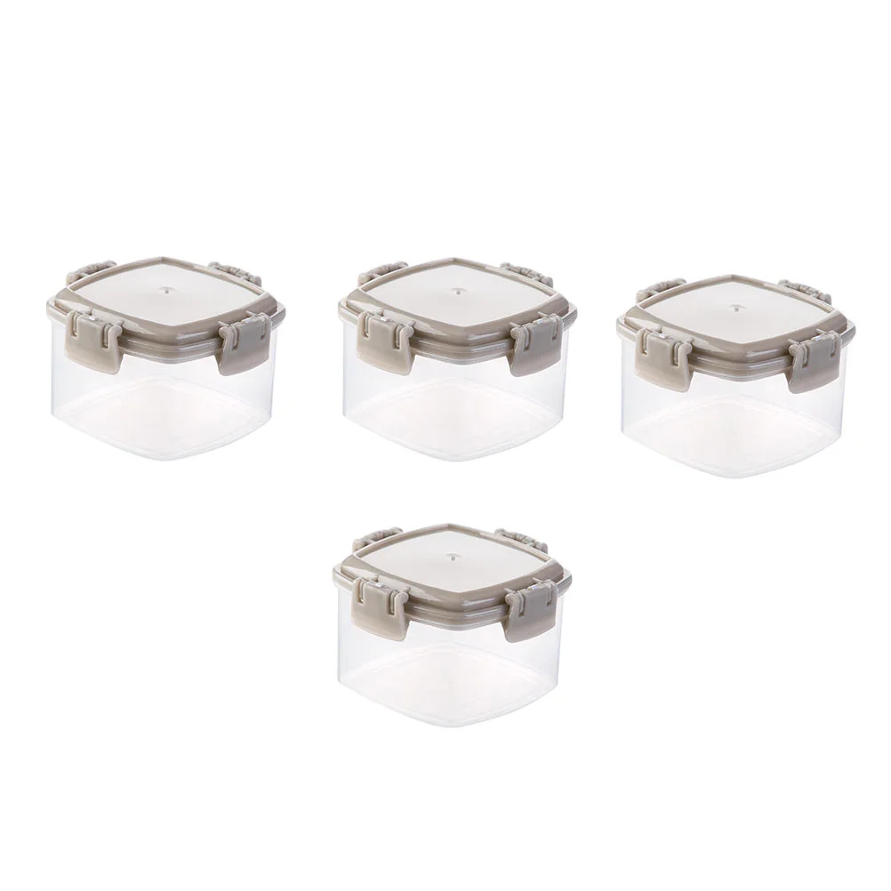 

4pcs Plastic Sauce Boxes Square Seasoning Box Salad Dressing Containers