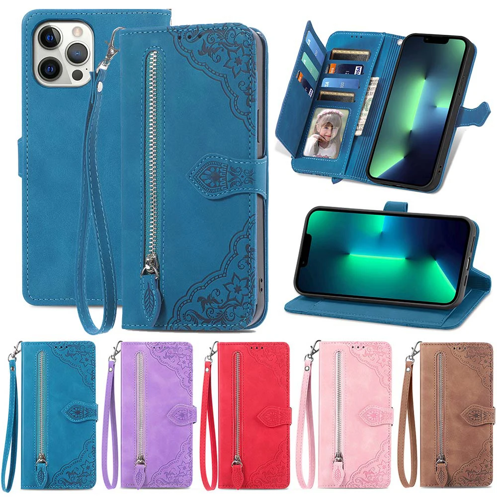 

Zipper Wallet Flip Case For Samsung Galaxy A10 A20 A30 A40 A50 A70 A11 A21 A31 A41 A51 A71 A12 A22 A32 A52 A72 Girls Phone Cover