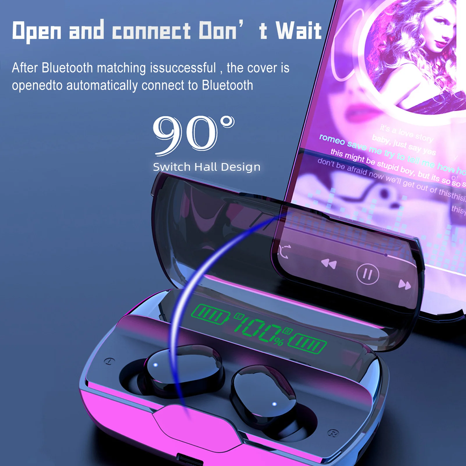 

Шумоподавляющие наушники BT5.1, беспроводные наушники 8D с объемным звучанием Hi-Fi, качественный светодиодный дисплей, сенсорное управление, ид...