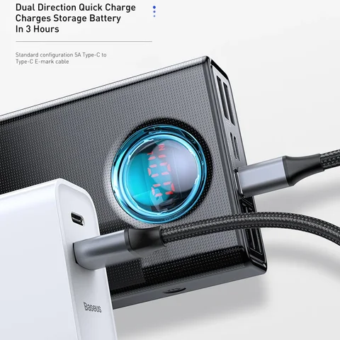 Baseus Power Bank 30000 мАч 65 Вт PD3.0 Быстрая зарядка 3.0 FCP SCP Портативный внешний аккумулятор для iPhone 14 12 13 Ноутбук Планшет Power Bank
