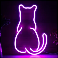 custom cat neon sign anime cartoon led neon signs light lamp for children kid room decor animal shape decoration wall hang