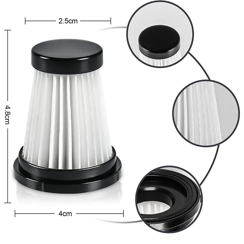 6 HEPA-фильтров для пылесосов Moosoo K12/K12 Pro/K13 и ручного пылесоса Genius Invictus One 1 0/2 0