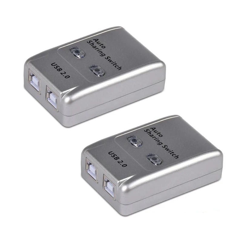 

FJGEAR 2X USB 2.0 Auto Sharing Switch 2 Port HUB Adapter Switcher for 2 PC Printer USB Switch Devices Support Windows