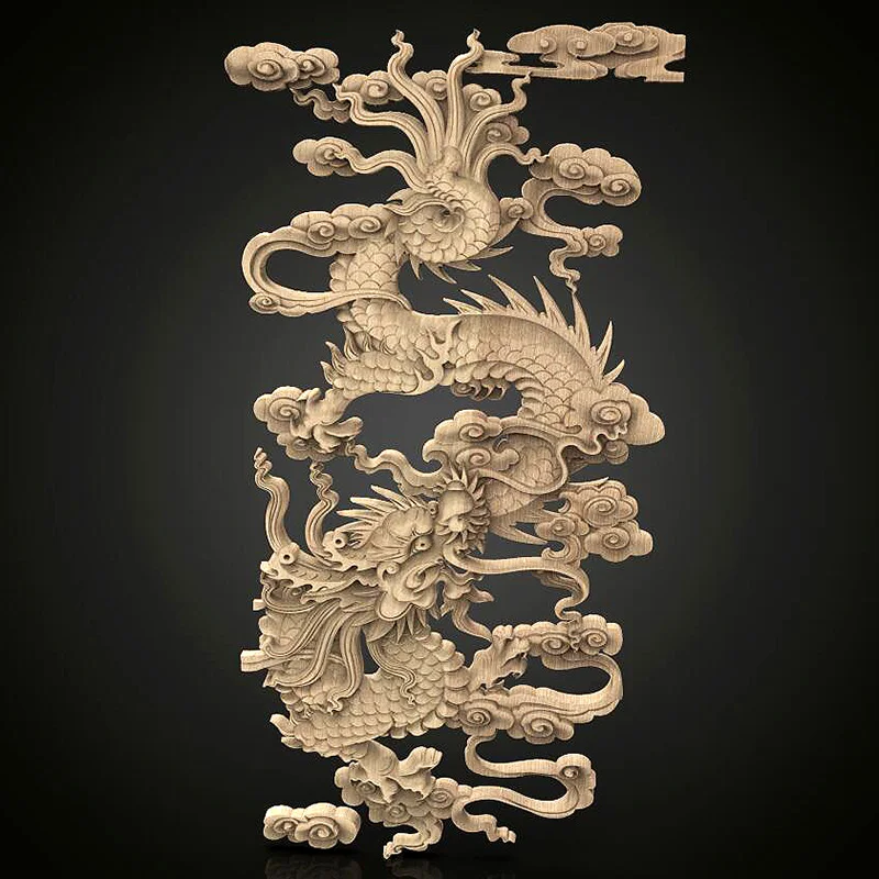 3D модель Dragon shape рельеф для ЧПУ или 3D-принтеров в формате STL резьба по дереву
