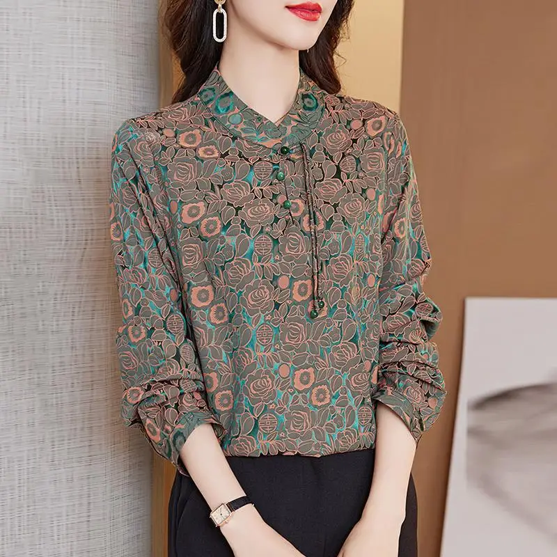 Женская одежда больших размеров размера плюс Рубашки Весна и осень Зима 2024 New Western