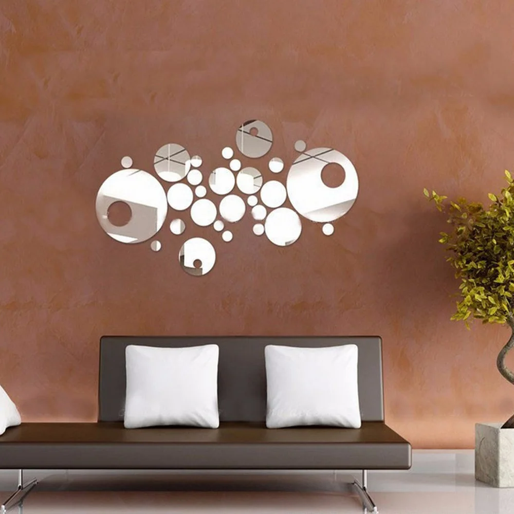 

3D круглые зеркальные настенные наклейки, креативные самодельные наклейки для украшения стен, наклейки для гостиной, спальни, Декор