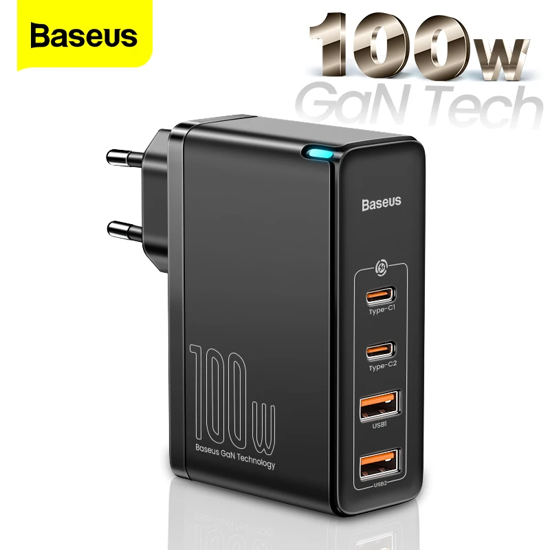 Baseus 100W GaN USB Type C Charger PD QC Quick Charge 4.0 3.0 Type-C Fast Charging For iPhone 14 13 12 Xiaomi Macbook Pro Laptop 1