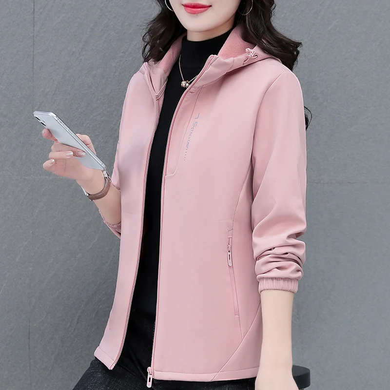 Куртка на флисовой подкладке верхняя одежда для женщин осень и зима 2024 новинка