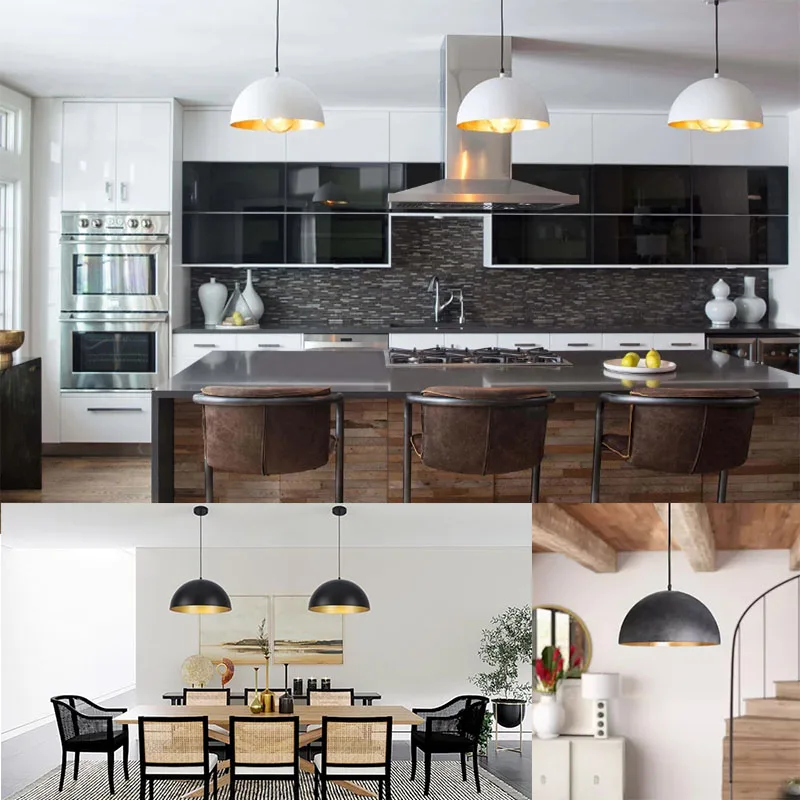 Подвесные светильники в стиле индастриал для дома большой черный светильник