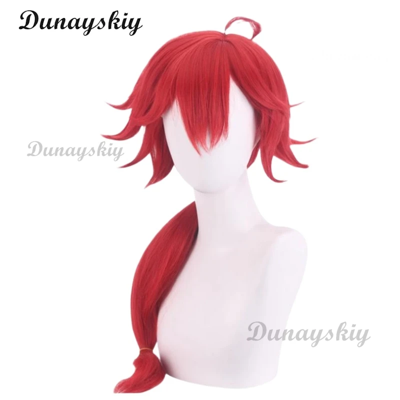 Парик для косплея аниме ведьма сульетта ртути темные красные короткие волосы