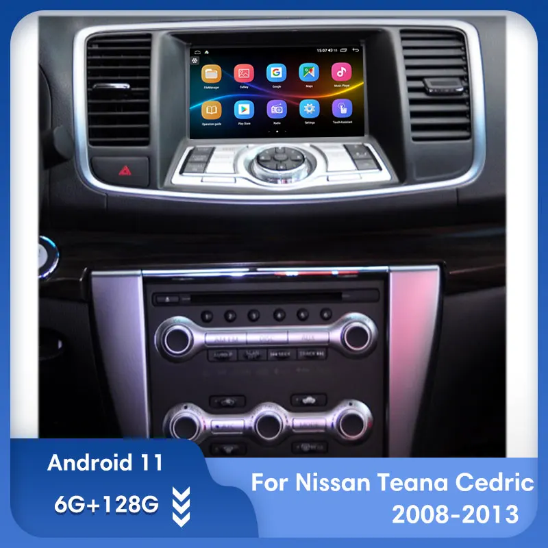 

Автомагнитола 2 Din, 128 ГГц, Android 11, для nissan teana J32 cedric 2008-2012 2013