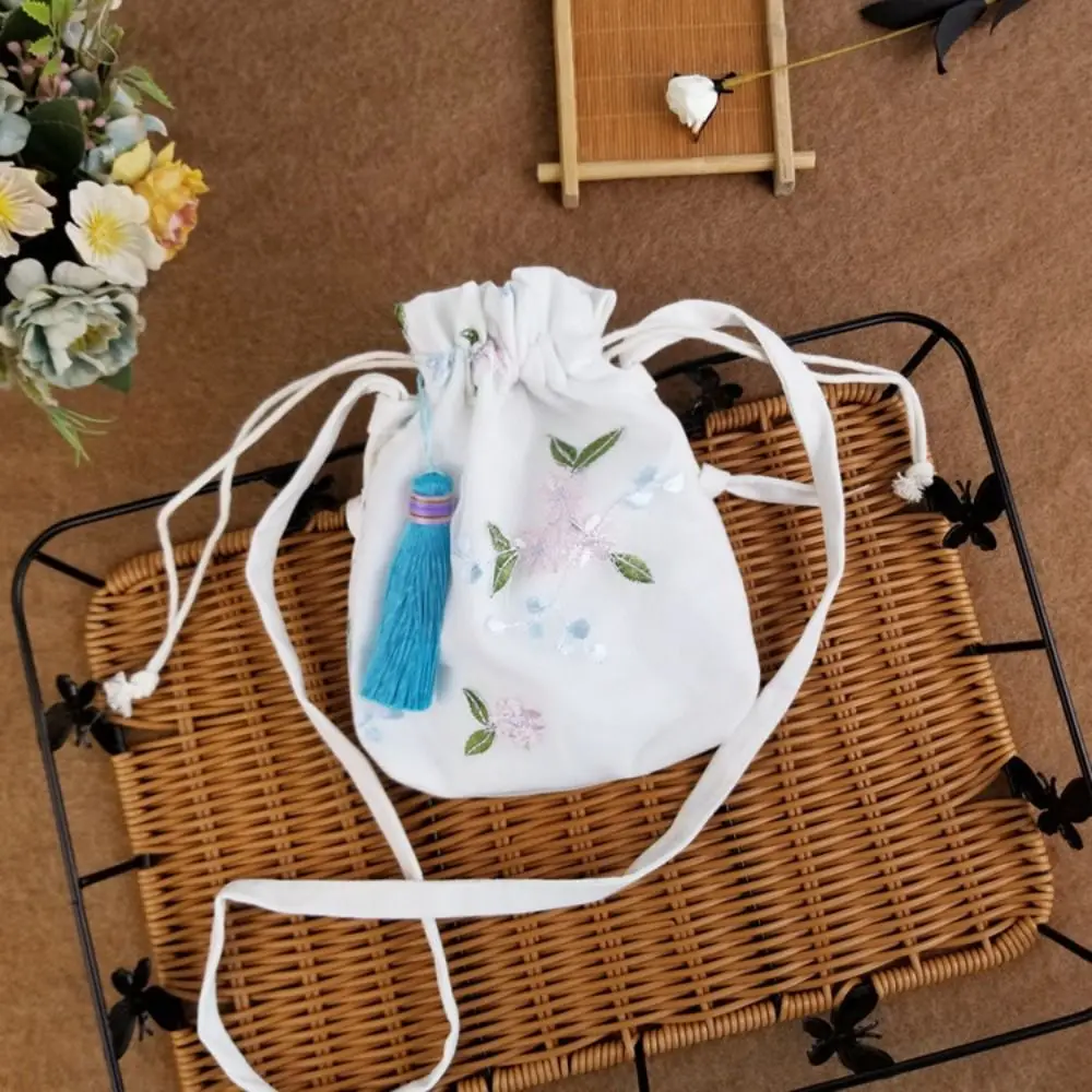 Холщовая Сумка Hanfu Высококачественная сумка для телефона с кисточками и цветами