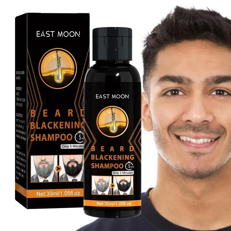 

Fast Black Beard Shampoo 30ml Dark Beard Shampoo Men Beard Moderate Dyeing Cream Non-irritating Beard Blackening
