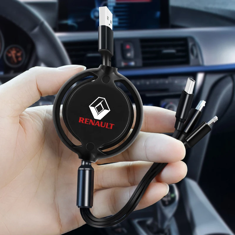 3 в 1 USB-кабель для iPhone Micro USB Type-C мульти-кабели для быстрой зарядки зарядное устройство для Renault koleos duster megane