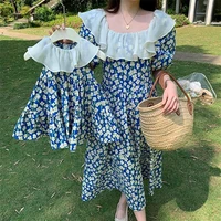 2022 mummy and daughter matching floral print dress mom and girl dresses mother baby parent child coordination summer clothes