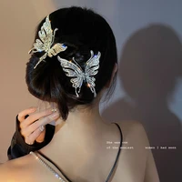 fashion cold ethos quality set diamond butterfly hair clip design sense of personality grasp clip back of the head shark clip is