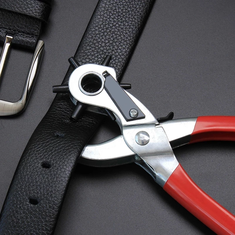 

Leather Belt Hole Punch Plier Eyelet Puncher Revolve Sewing Machine Bag Setter Tool Watchband Strap Household Leathercraft