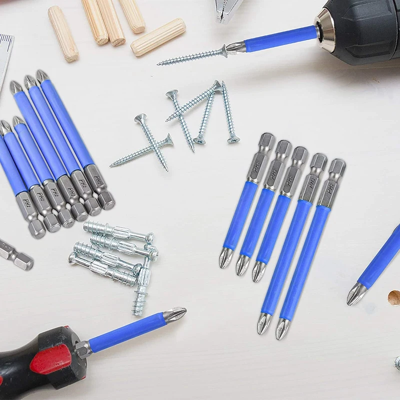 Promotion! 20Pcs Magnetic PH2 Screwdriver Bits Set Non-Slip Cross Head Electric 1/4 Inch Hex Shank 90Mm 65M |