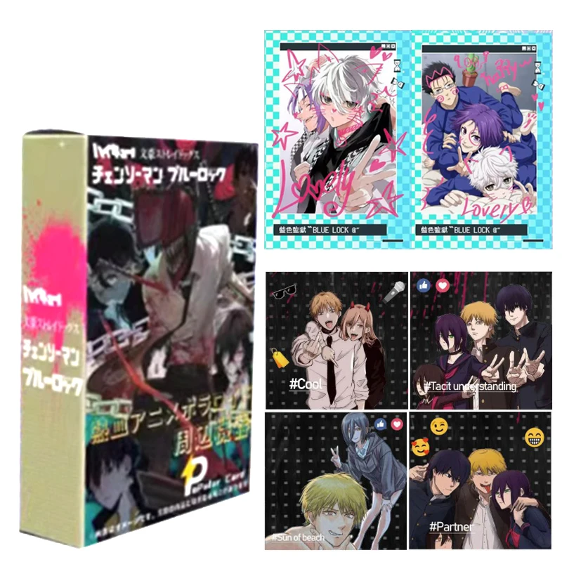 

Anime Chainsaw Man Man Soul Photo Cosplay Bronzing Rare Denji Makima Hayakawa Aki Peripheral Collection Card Box Children Gifts