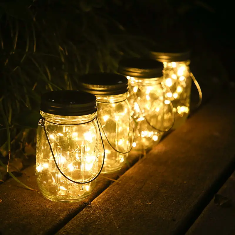 

Светильник на солнечной батарее Mason Jar Starry Glass, Ночной светильник, наружный водонепроницаемый, для балкона, патио, парка, праздников, декорати...