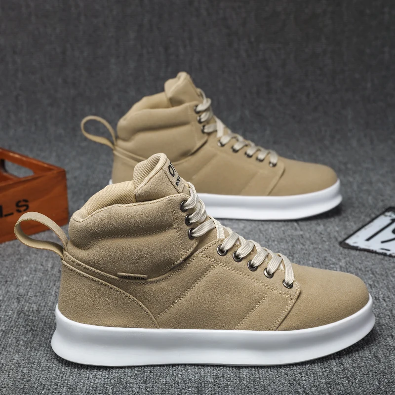 Brand Mens High-Top Skateboard Shoes Womens Colorful Leather Sneakers Comfortable Sports Tennis Shoes Casual Vulcanized Shoes