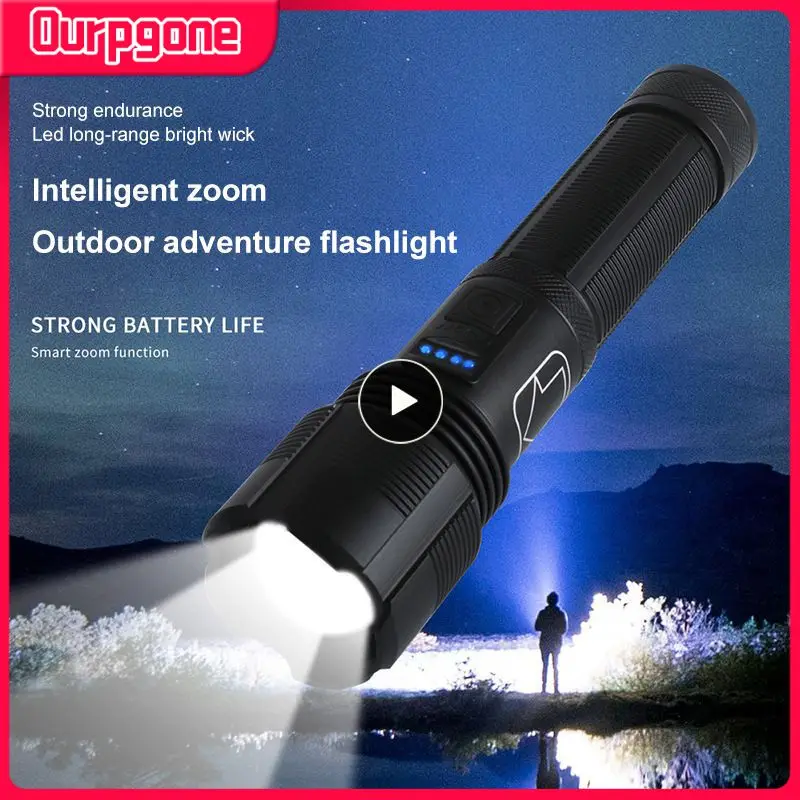 

XHP50 Bright Portable Mini Led Flashlight Zoom Torch Lamp 1000 Lumens Waterproof Tactical Usb Flashlight Power Display Outdoor