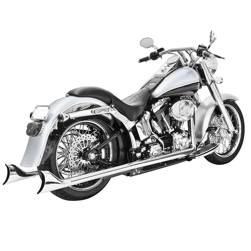

Для классической FLSTC 2007-2017 Fatboy FLSTF 07-2017 мотоциклетная двойная выхлопная система хромированная выхлопная труба для Harle-Heritage Softail