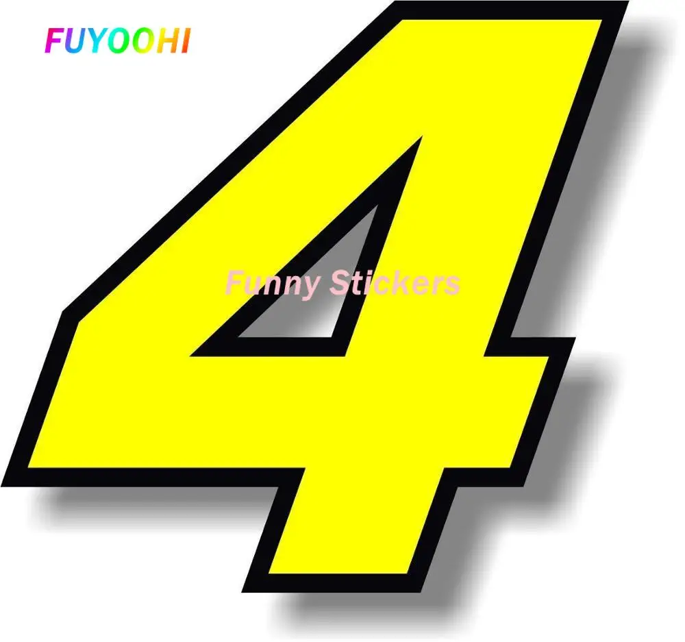 

FUYOOHI Play Stickers Yellow Race Numbers with Black Border Vinyl Car Decals Graphic Racing Number Car Decorative