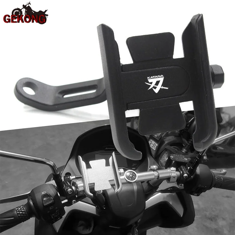 

For SUZUKI KATANA GSX600F GSX 600 F 600F Motorcycle CNC Aluminum Alloy Handle Bar Rear Mirror Mobile Phone Bracket GPS Stand