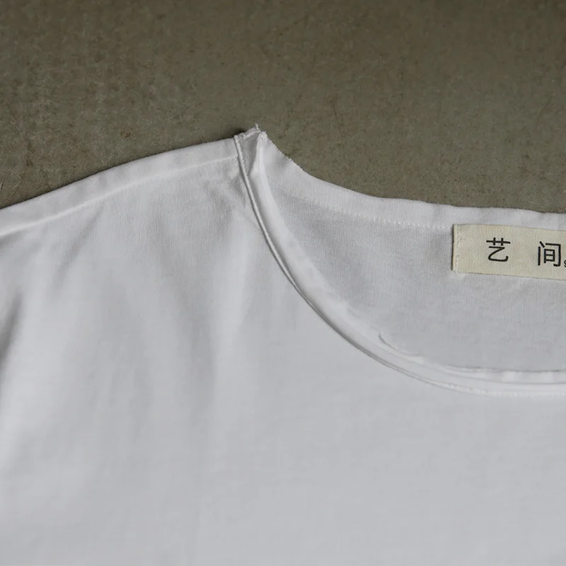 Арт-зал белая женская футболка из чистого хлопка художественная свободная