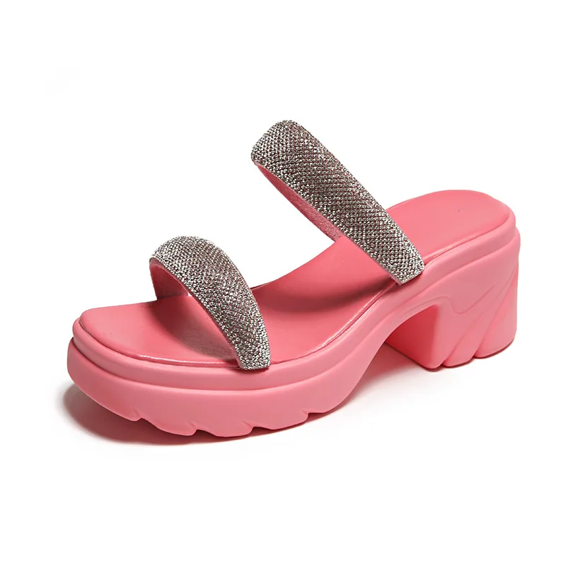 

Женская летняя новая модель 2023, сказочные женские сандалии в римском стиле с двойным Носорогом на толстом каблуке