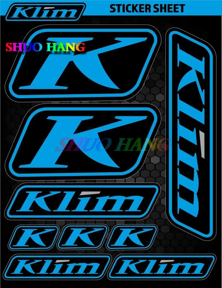 

KLIM STICKER SHEET SNOWMOBILE TRUCK DECALS POLARIS SKIDOO CANAM ARTIC CAT SUIT наклейка Гоночный шлем для ноутбука Багажник