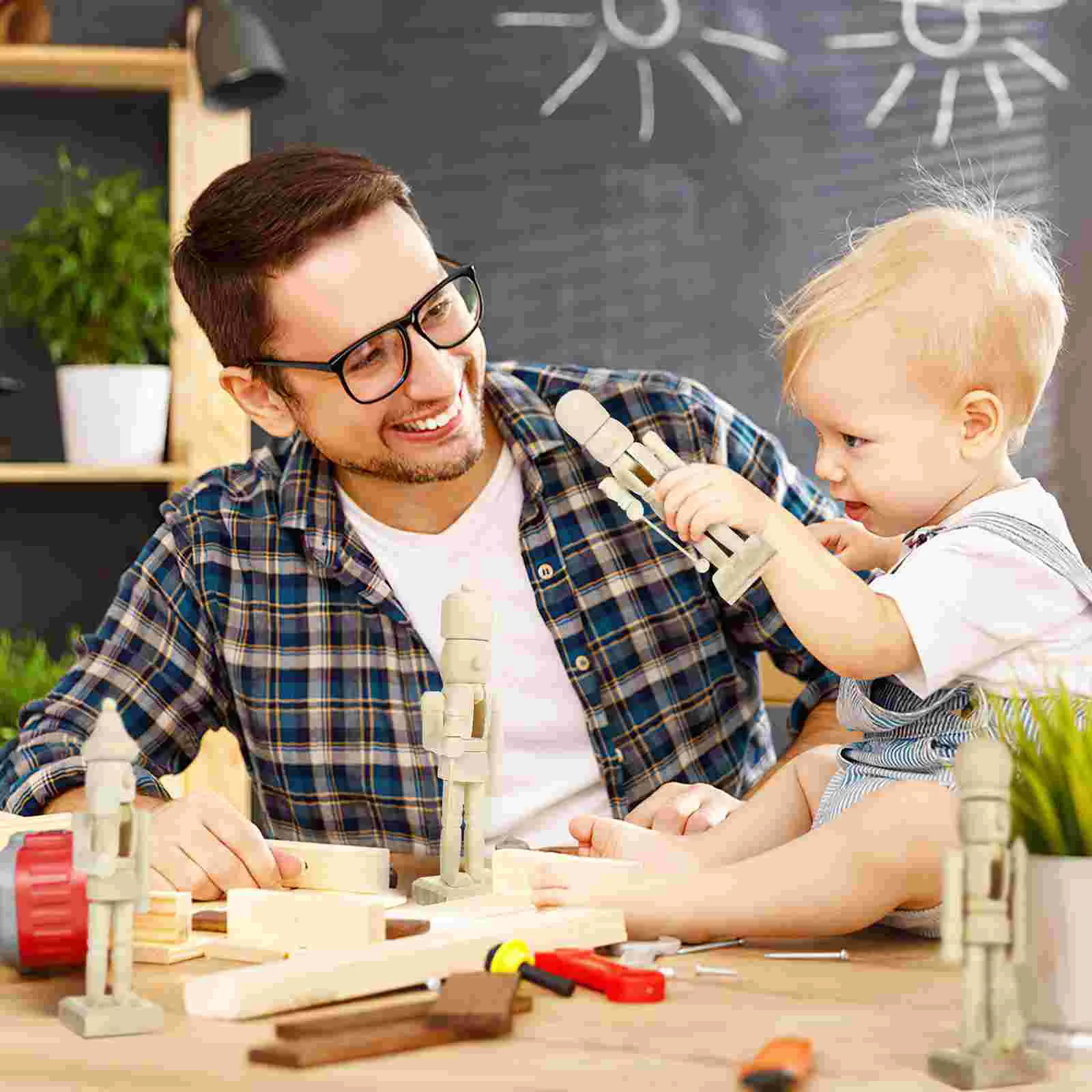 6 шт. Рождественская кукла неокрашенный Щелкунчик украшают фигурки украшения